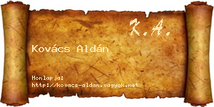 Kovács Aldán névjegykártya