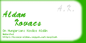 aldan kovacs business card